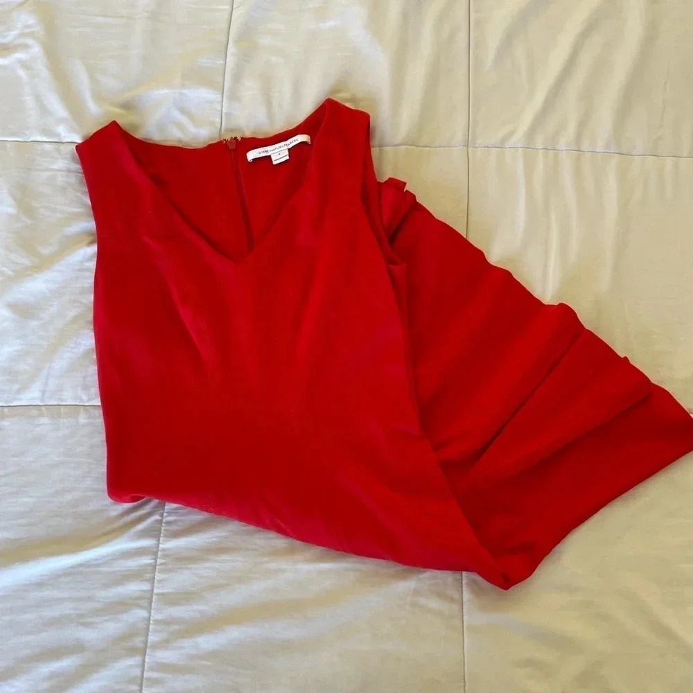 Diane Von Furstenburg red Carla knit mini dress - Picture 4 of 13